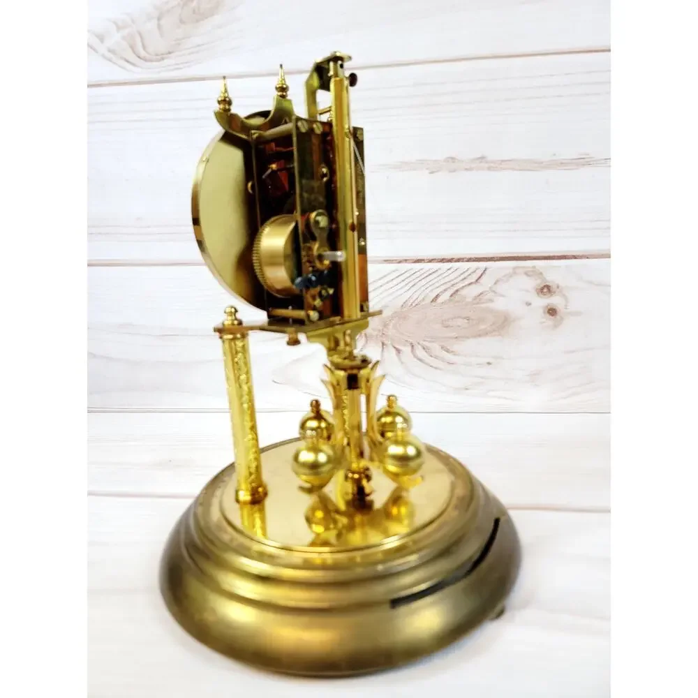 Vintage Hall Craft Corp Torsion Pendulum Glass Dome Clock Made In Germany READ
